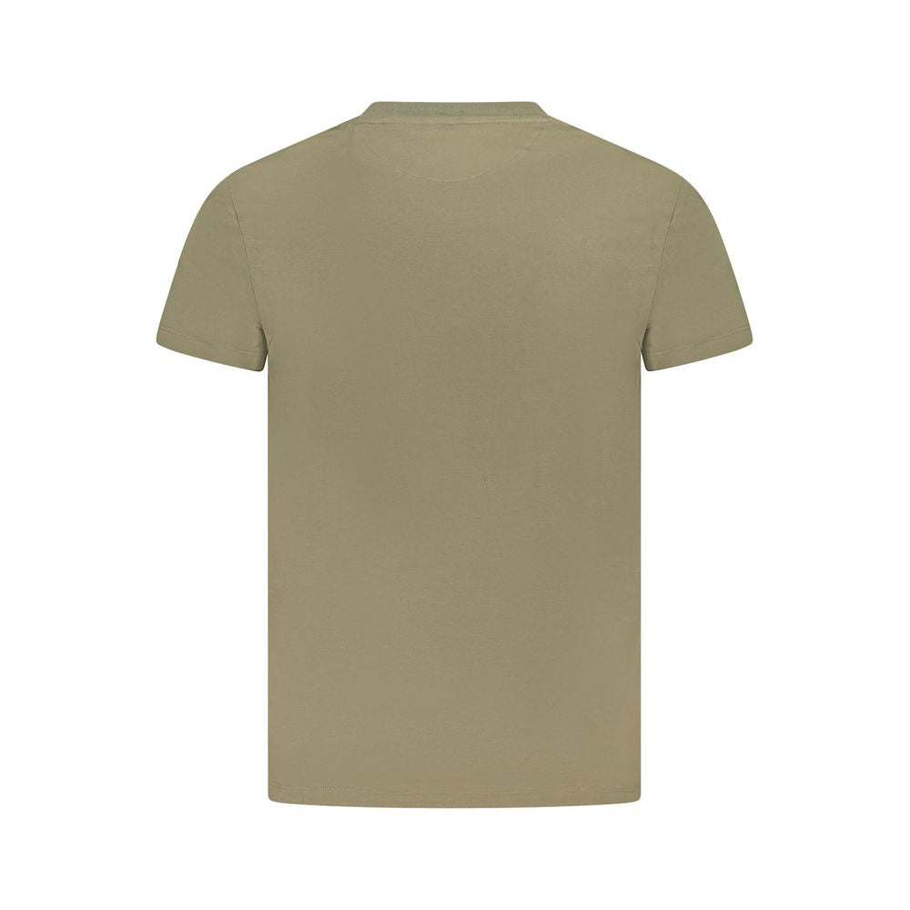 T-Shirt by Timberland for men in denim cotton green & signature features a plush silhouette, showcasing a sophisticated crew neckline and for a truly plush finish.