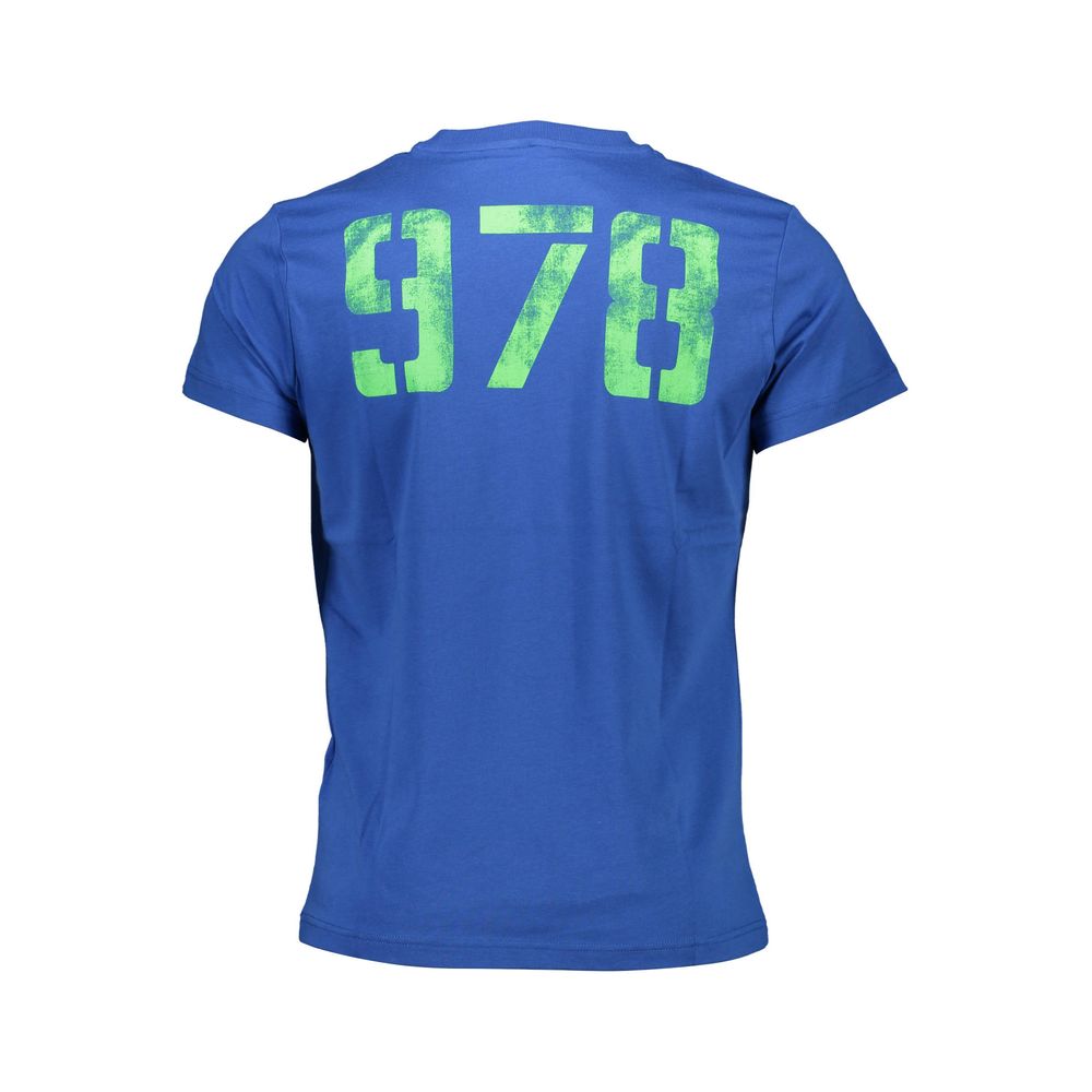 T-Shirt by Diesel for men in cotton blue & print showcases a fashionable silhouette, elegantly detailed with a fashionable and for a sophisticated, high-fashion look.