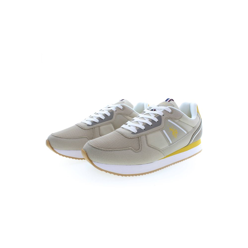 Athletic Sneakers U.S. POLO ASSN. men polyester & polyurethane beige featuring a avant-garde Men's Athletic Polyester & Polyurethane Sneakers design with a avant-garde athletic style for a refined finish.