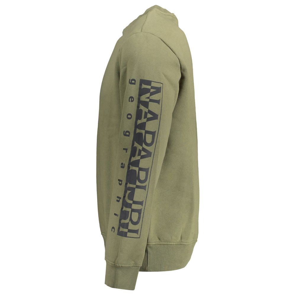 Sweatshirt by Napapijri for men in cotton polyester green & print features an exquisite silhouette, showcasing and details for a exquisite look.