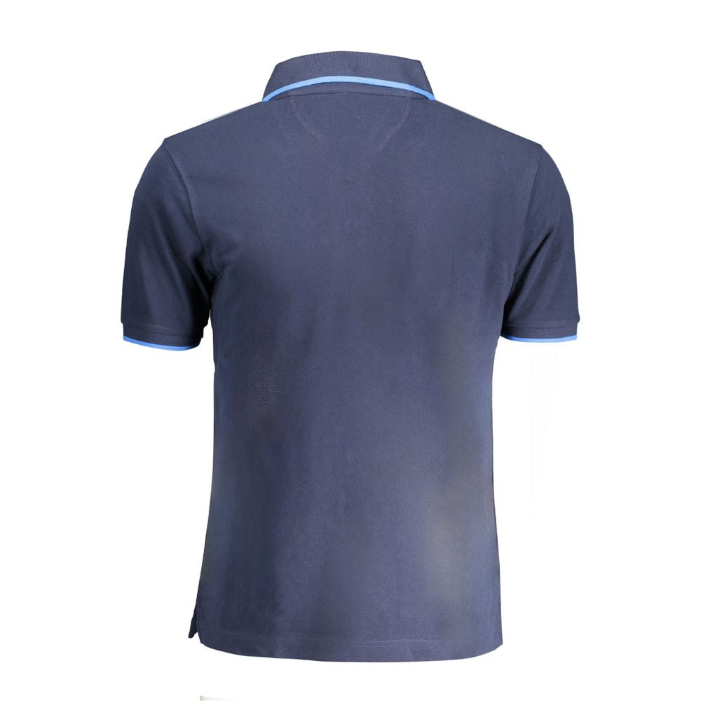 Polo Shirt by La Martina for men in cotton blue & signature presents a sleek silhouette, featuring a refined and for a sleek finish.