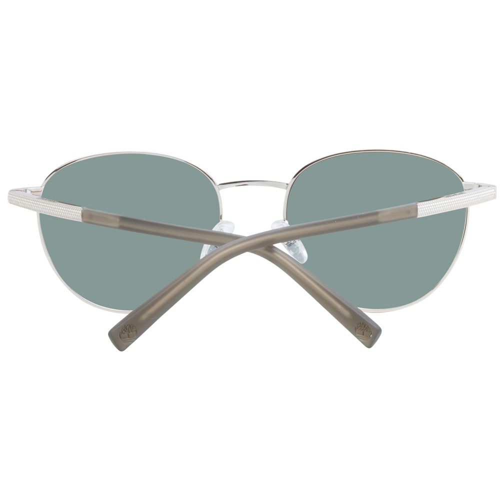 Sunglasses by Timberland for men in metal rose-gold features an lustrous full-rim round frame design with rose-gold coloured frame detailing and polarized category-3-dark-tint lens for a lustrous aesthetic.