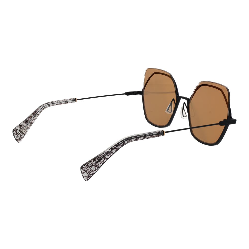 Yohji Yamamoto Geometric Mirrored Medium Tint Stainless Steel Sunglasses - Gold
