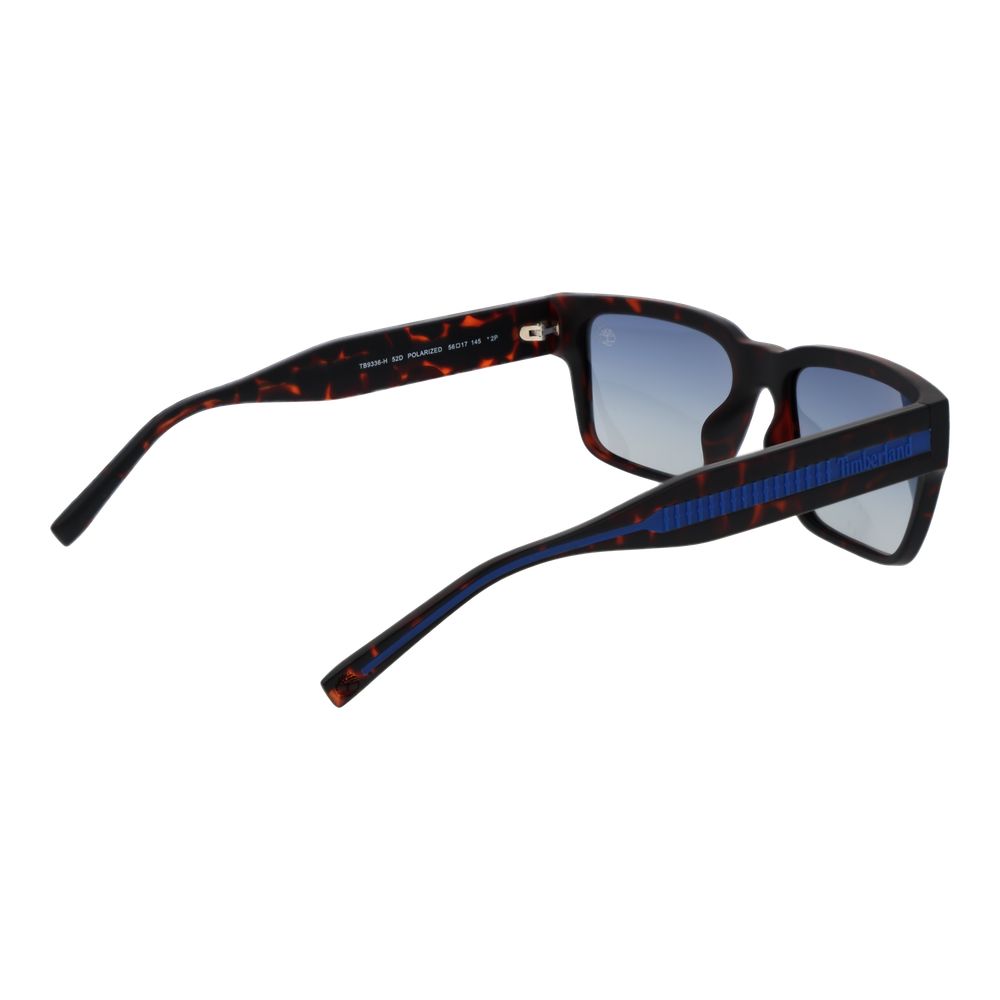 Sunglasses by Timberland for men in plastic brown showcases a ethereal silhouette, featuring brown coloured frame rectangle full-rim frame design with polarized gradient category-2-medium-tint lens for a ethereal finish.