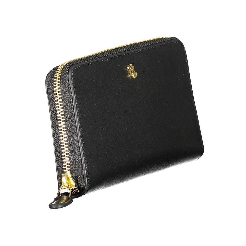 Cardholder Wallet by Ralph Lauren for women in leather black showcases a discerning silhouette, artfully capturing the essence of Leather Cardholder Wallet with its functional card-organization coin-purse.