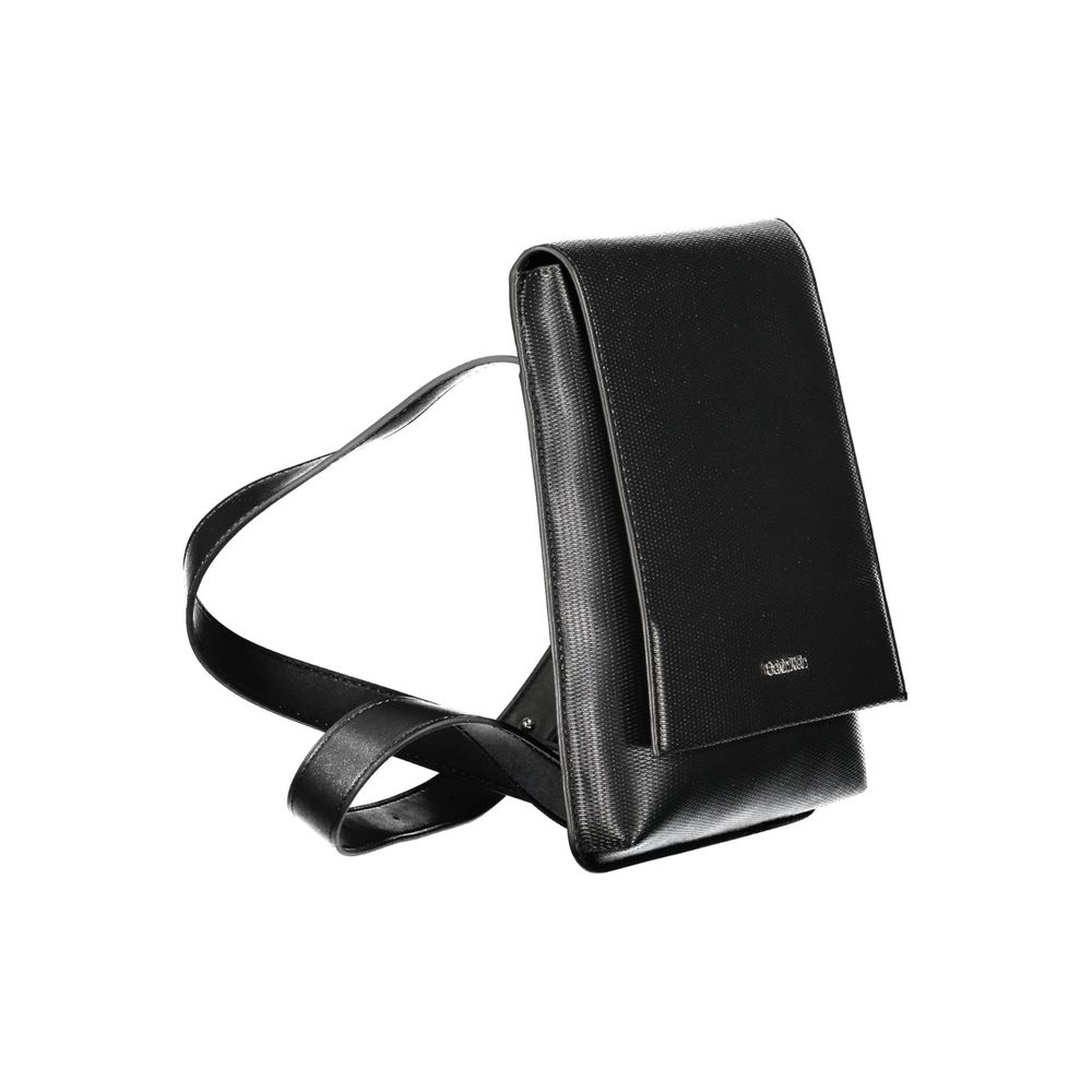 Shoulder Bag by Calvin Klein for men in polyester black features an effortlessly chic silhouette with a secure snap, ample internal-pockets, and versatile shoulder-strap & adjustable-strap for effortlessly chic everyday luxury.