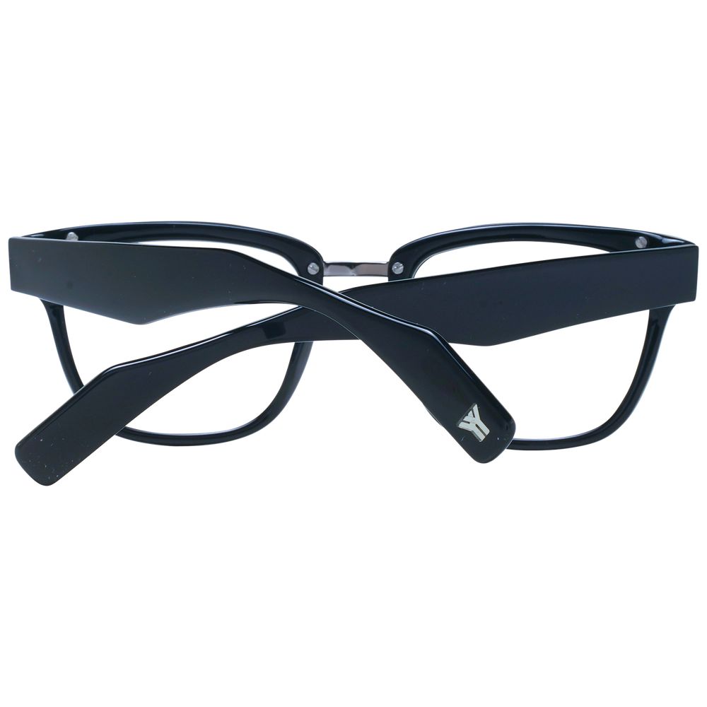 Eyeglasses Frames by Yohji Yamamoto for unisex in black showcases a reflective silhouette, artfully incorporating a sophisticated black coloured frame with a distinct full-frame frame design.