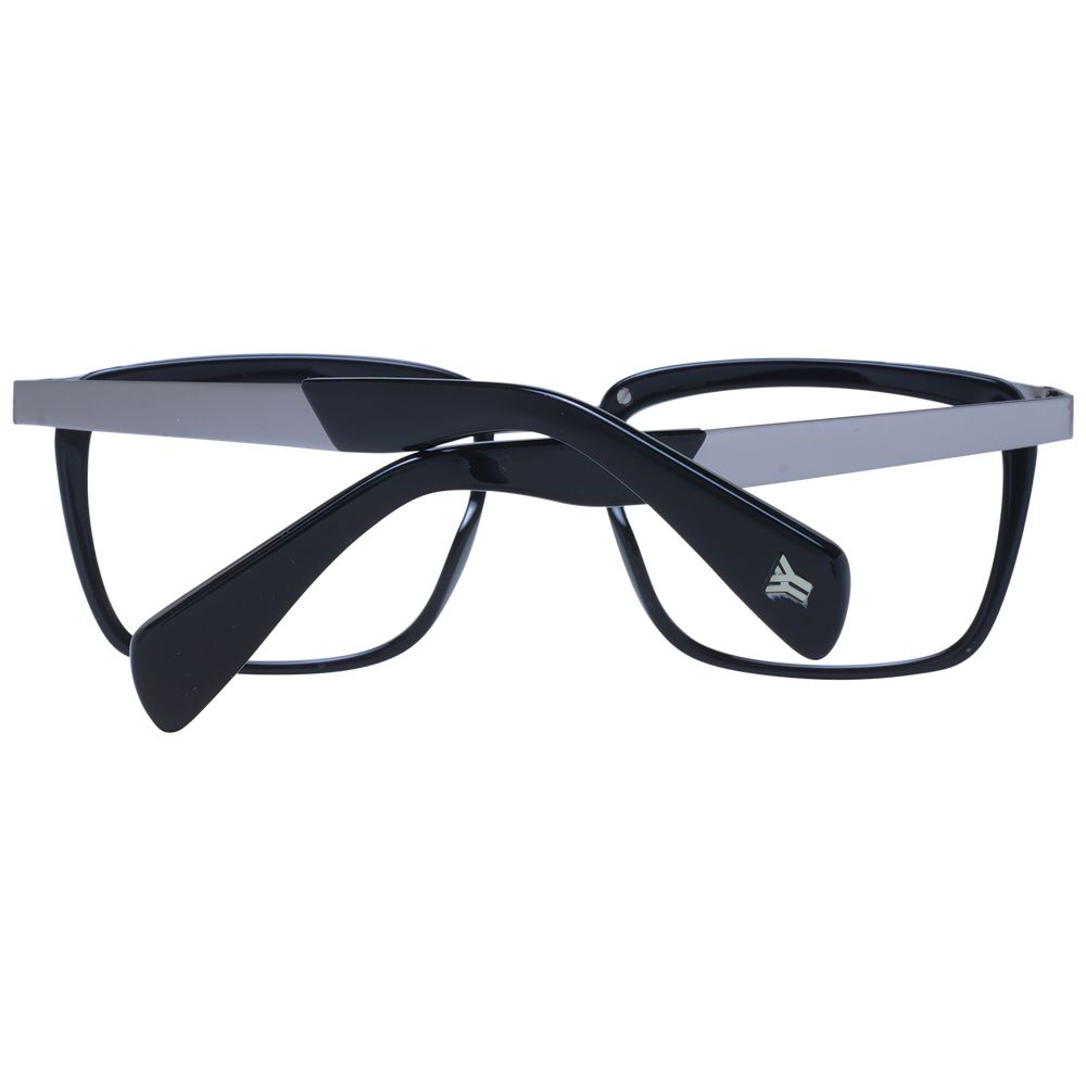 Eyeglasses Frames by Yohji Yamamoto for unisex in acetate and black showcases an refined full-frame frame design featuring a sophisticated black coloured frame for an refined and refined aesthetic.