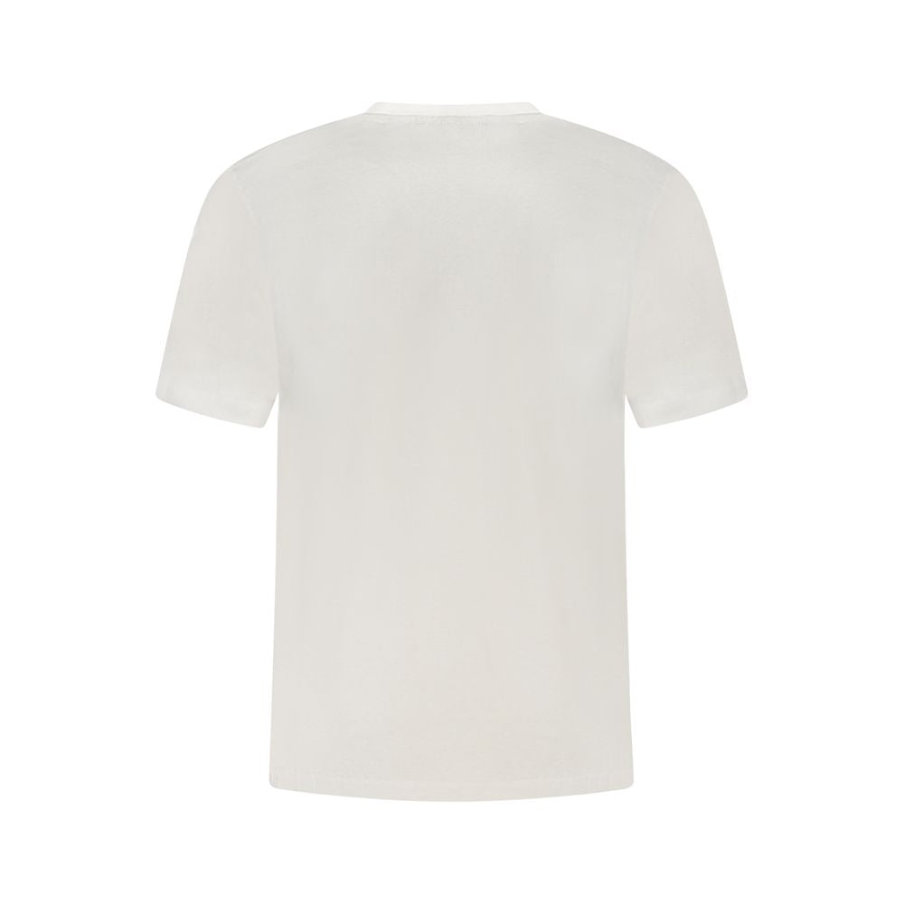 T-Shirt by Calvin Klein for men in cotton canvas white showcases a fashionable silhouette, elegantly detailed with a fashionable and crew neckline for a sophisticated, high-fashion look.