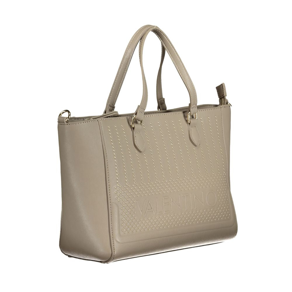 Phone Holder Handbag by Mario Valentino for women in polyethylene beige features a ornamental silhouette, showcasing a secure zipper, ample internal-pockets, and ornamental shoulder-strap, adjustable-strap & handle for a sophisticated look.