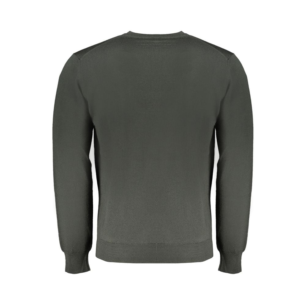 Sweater by Harmont & Blaine for men in wool green showcases a discreet silhouette, finished with a discreet and for a discreet look.