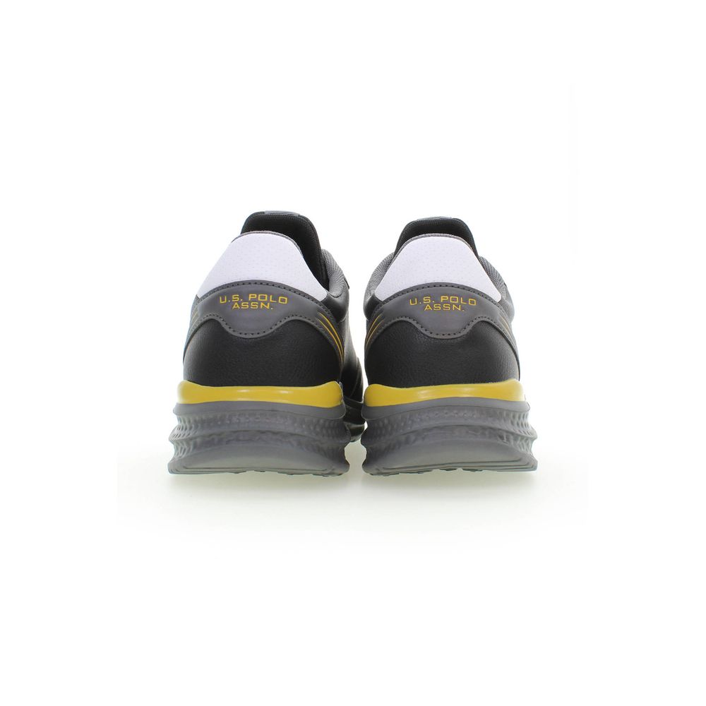 Athletic Sneakers by U.S. POLO ASSN. for men in polyester black features an exquisite silhouette, showcasing the premium athletic style of the Men's Athletic Polyester Sneakers with an exquisite finish.