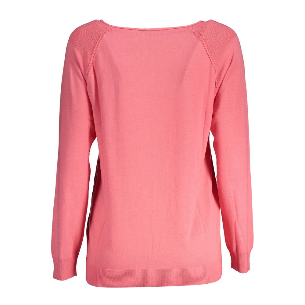 Sweater by North Sails for women in cotton pink showcases a discreet silhouette, finished with a discreet and for a discreet look.