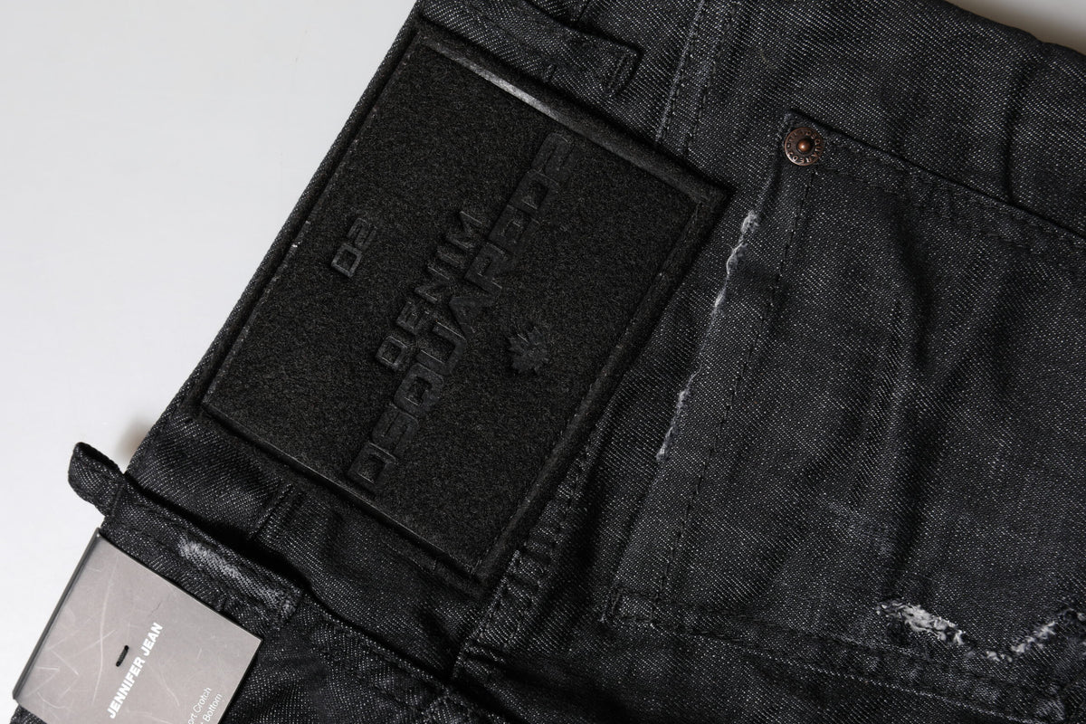 Dsquared² Women's Skinny Low Rise Stretch Denim Cotton Jeans - Black