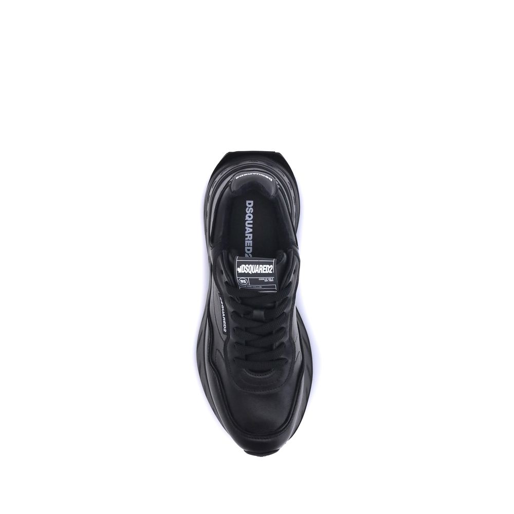 Athletic Sneakers by Dsquared² for men in bos taurus calf leather black & monogram showcases an impeccable silhouette, defined by an impeccable athletic style design that perfectly captures the essence of the Men's Athletic Bos Taurus Calf Leather Sneakers.