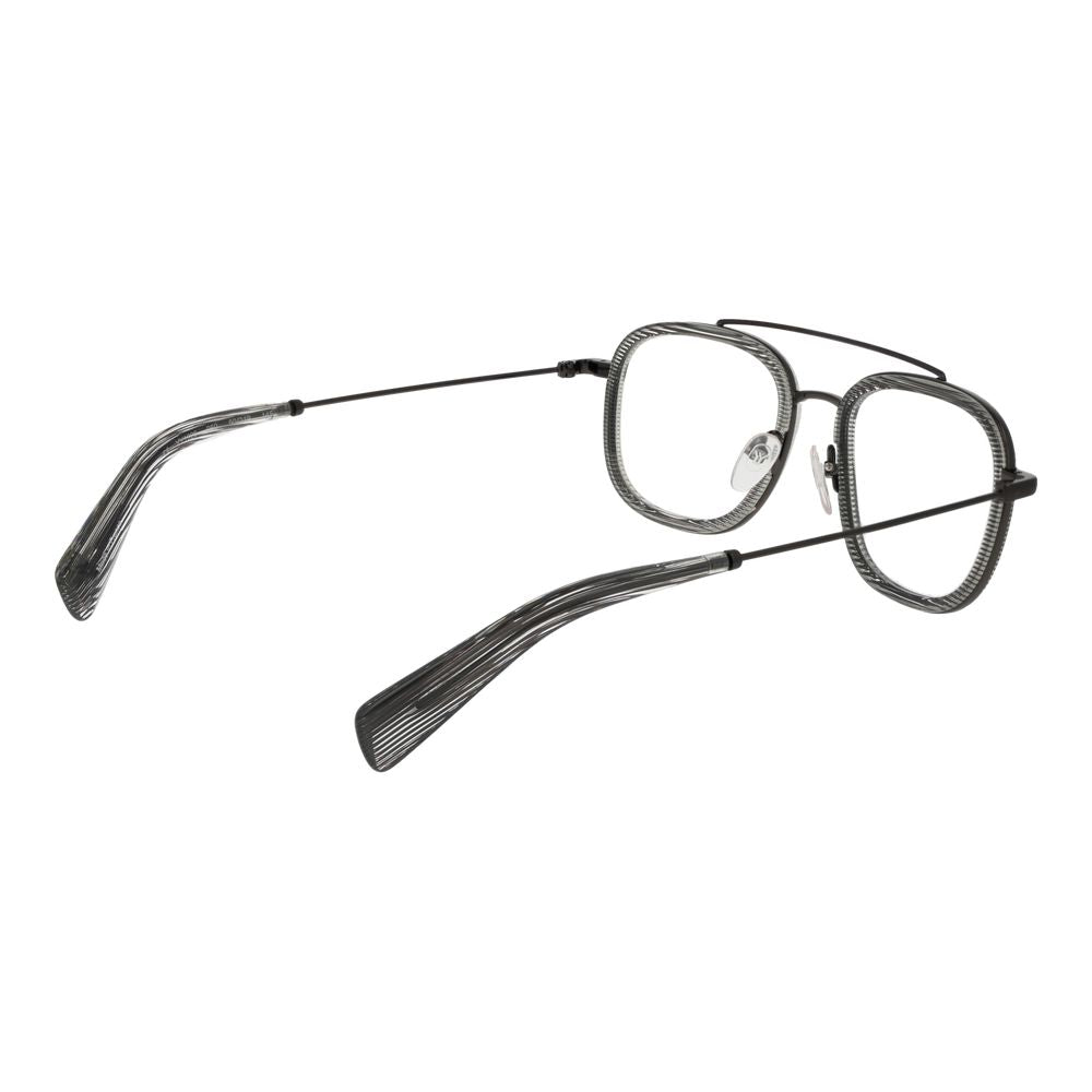 Eyeglasses Frames by Yohji Yamamoto for men in plastic gray showcases a refined full-frame frame design with a refined gray coloured frame finish for a refined and sophisticated look.