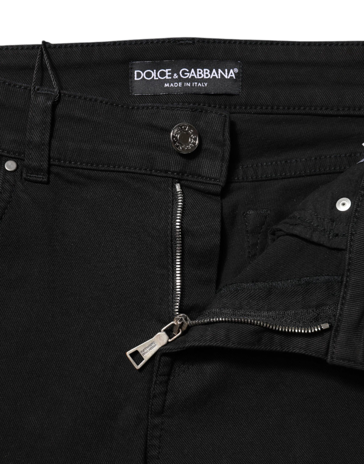 Dolce & Gabbana Women's Skinny Mid Rise Stretch Denim Cotton Jeans - Black