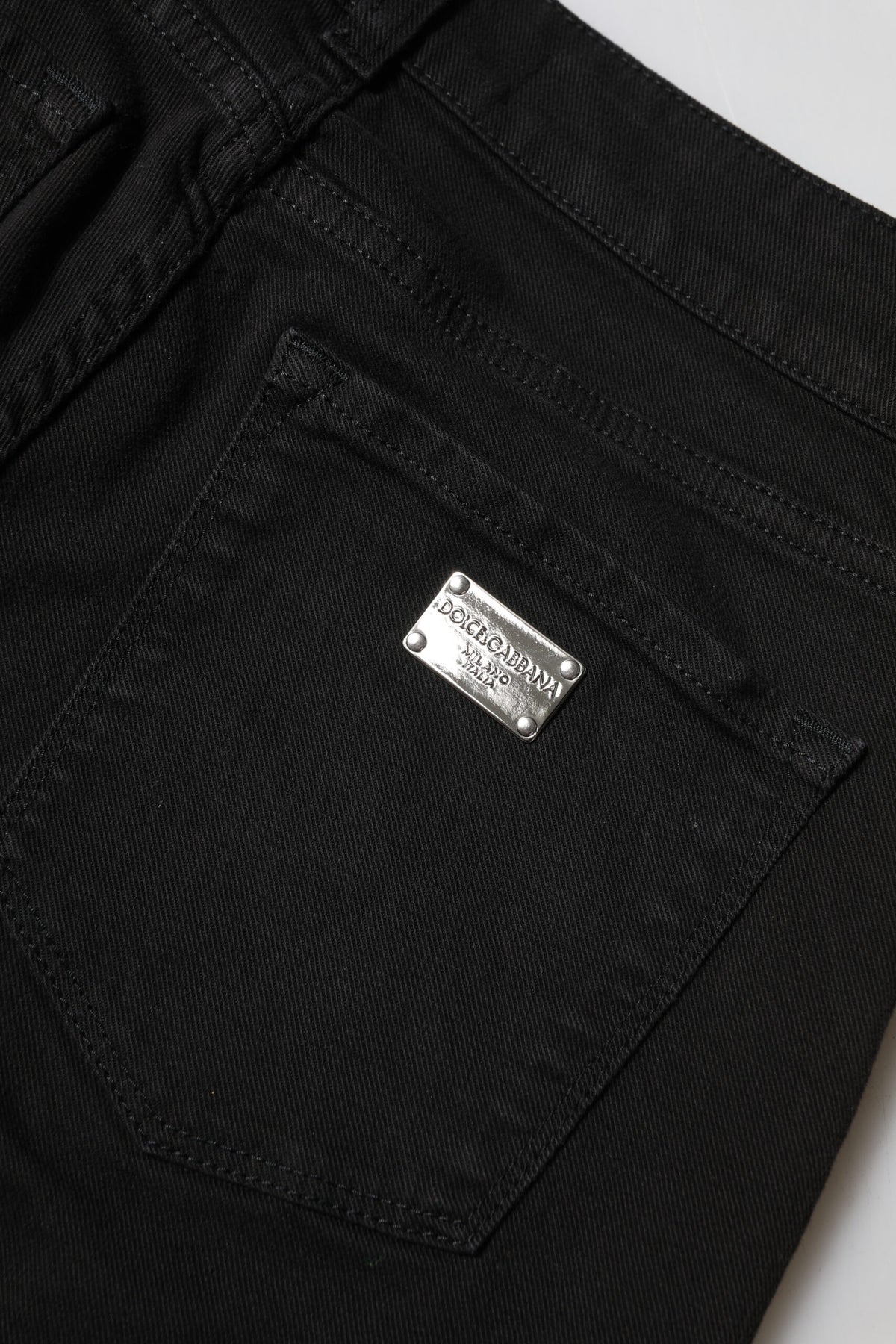 Dolce & Gabbana Women's Skinny Mid Rise Stretch Denim Cotton Jeans - Black