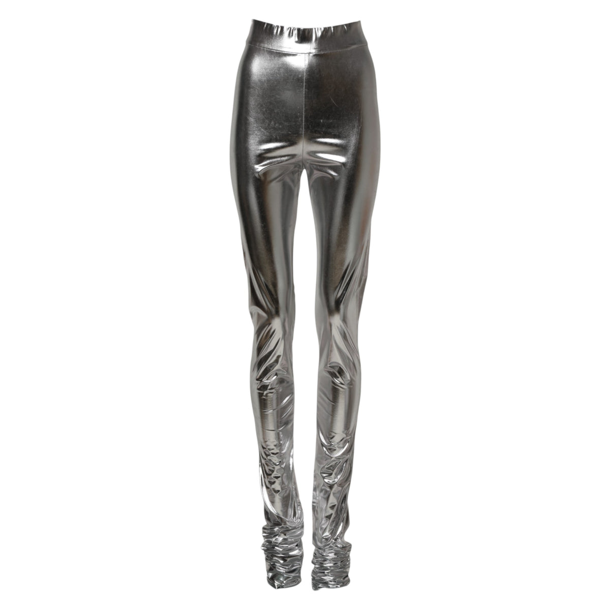 Dolce & Gabbana Women's Slim Leggings High Rise Stretch Polyester - Silver