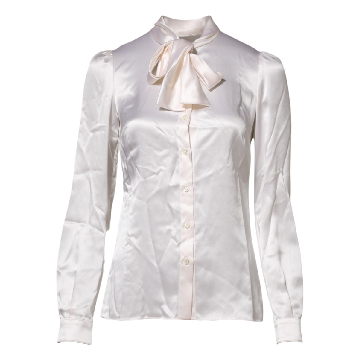 Dolce & Gabbana Women's Long-Sleeve Silk Blouse - White