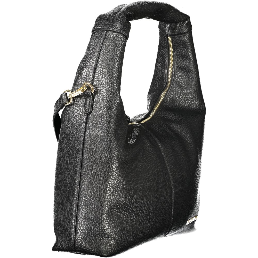 Handbag by Mario Valentino for women in polyethylene black & signature features a exquisite silhouette, showcasing a secure zipper and exquisite document-holder & internal-pockets with versatile shoulder-strap, adjustable-strap & handle for a exquisite finish.