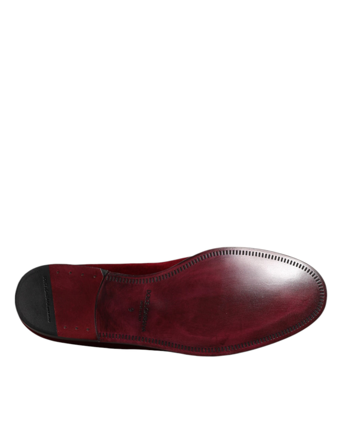Dolce & Gabbana Men's Cotton Velvet Viscose & Leather Loafer Slip-On Shoes - Red