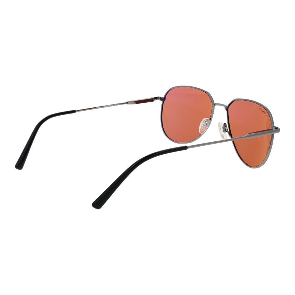 Sunglasses by Serengeti for men in metal gray features an ethereal aviator full-rim frame design with gunmetal coloured frame frames and photochromatic category-2-medium-tint lens for a ethereal finish.