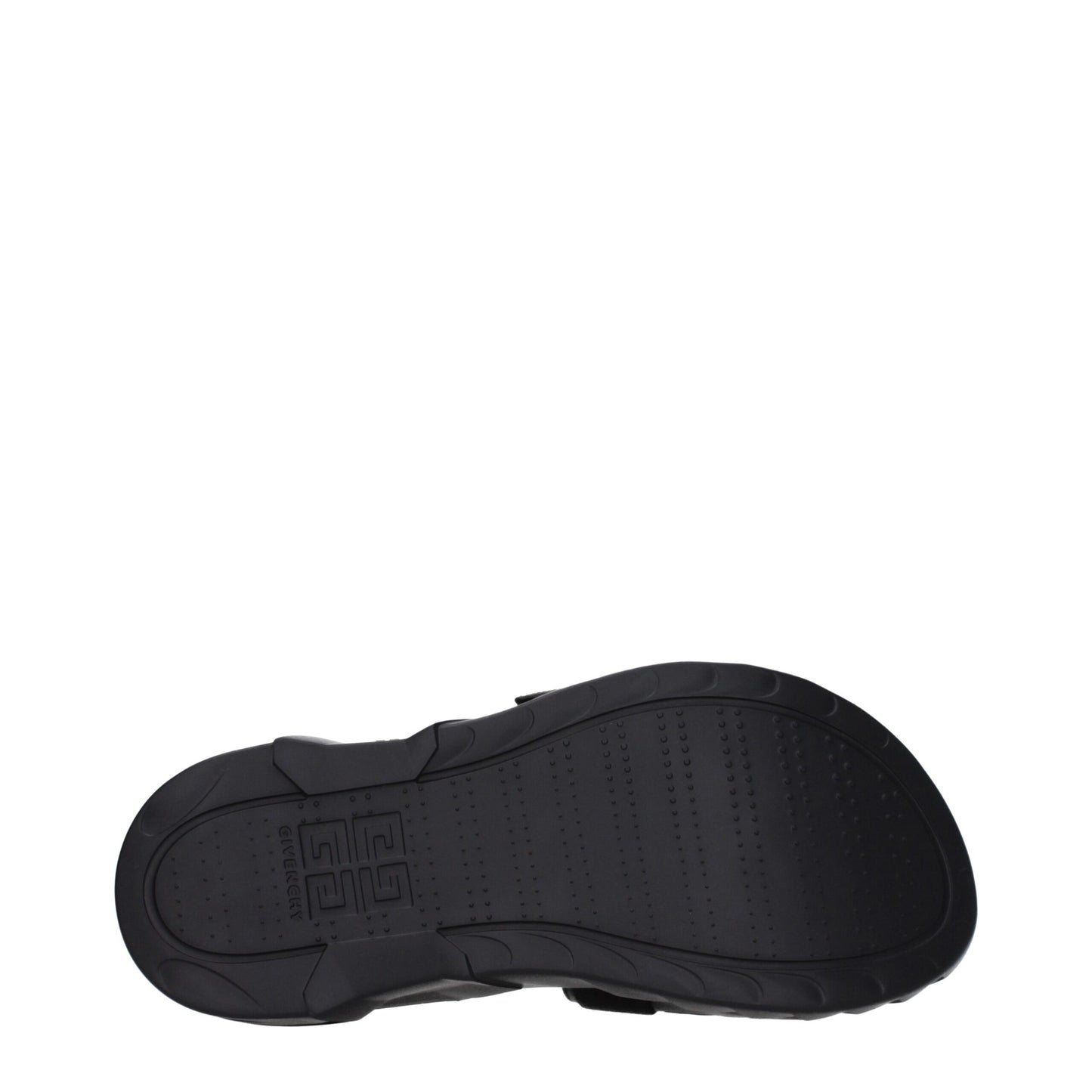 Mid-Heel Clogs Sandals by Givenchy for men in rubber & fabric black & silver presents a sculptural silhouette, showcasing the Men's Rubber & Fabric Mid-Heel Clogs Sandals design with a sculptural 4-cm-heel mid-heel and open toe style for a premium look.