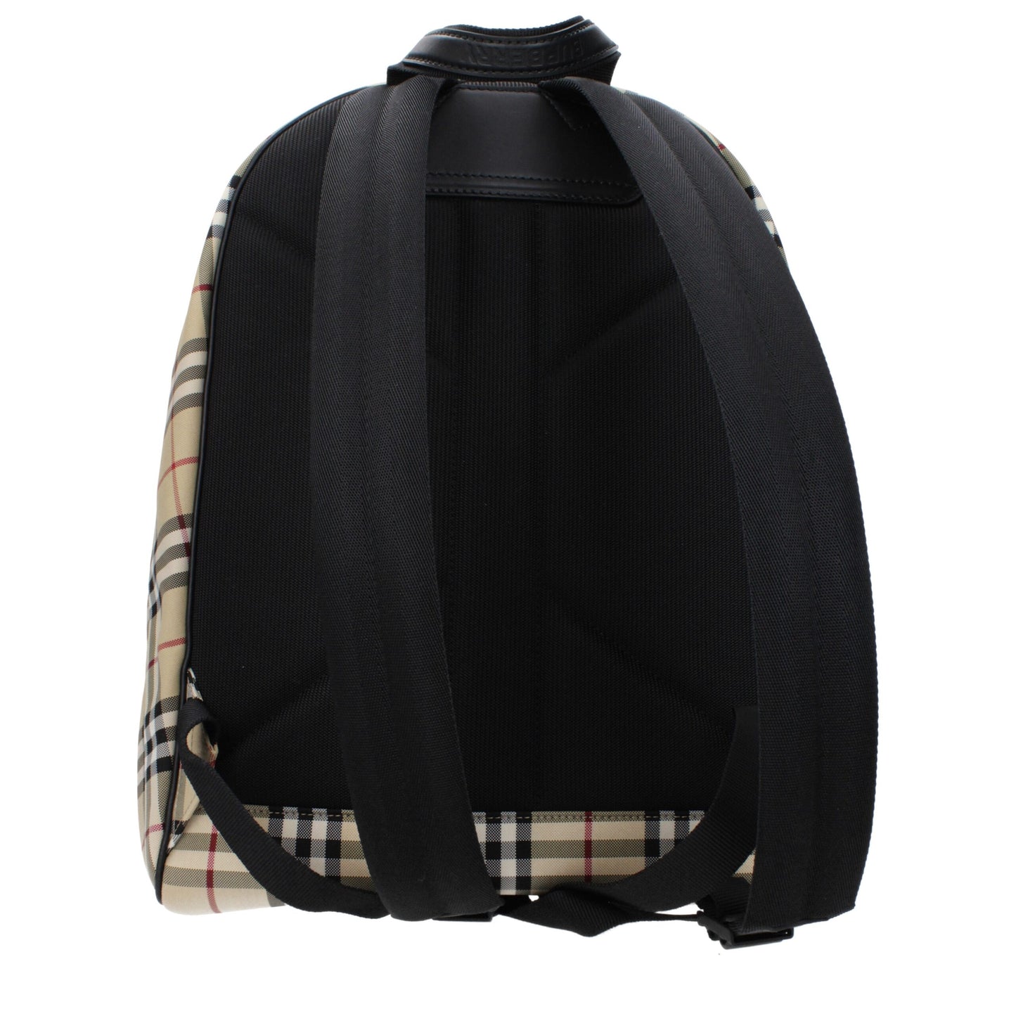 Large Backpack by Burberry for men in fabric beige & print showcases an architectural Fabric Large Backpack design, featuring a secure zipper, ample external-pockets, and architectural backpack-strap, adjustable-strap & handle for a sophisticated look.