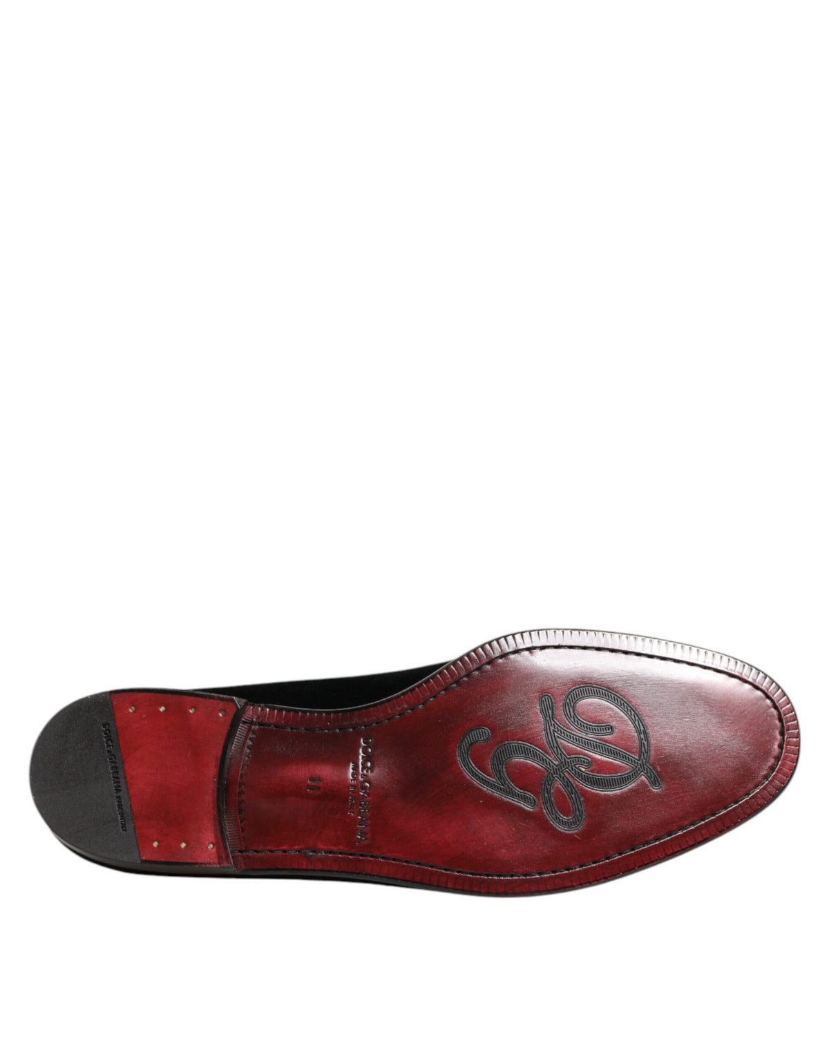 Dolce & Gabbana Men's Leather Cotton & Viscose Loafer Slip-On Shoes - Black
