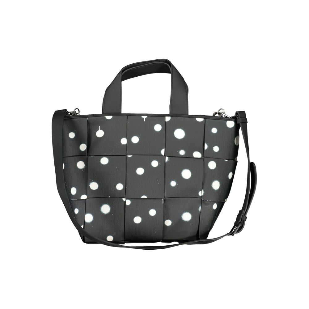 Crossbody Shopper Tote Handbag by Desigual for women in faux leather & canvas black & print features a exquisite silhouette, showcasing a secure zipper and exquisite with versatile crossbody-strap, adjustable-strap, detachable-strap & handle for a exquisite finish.