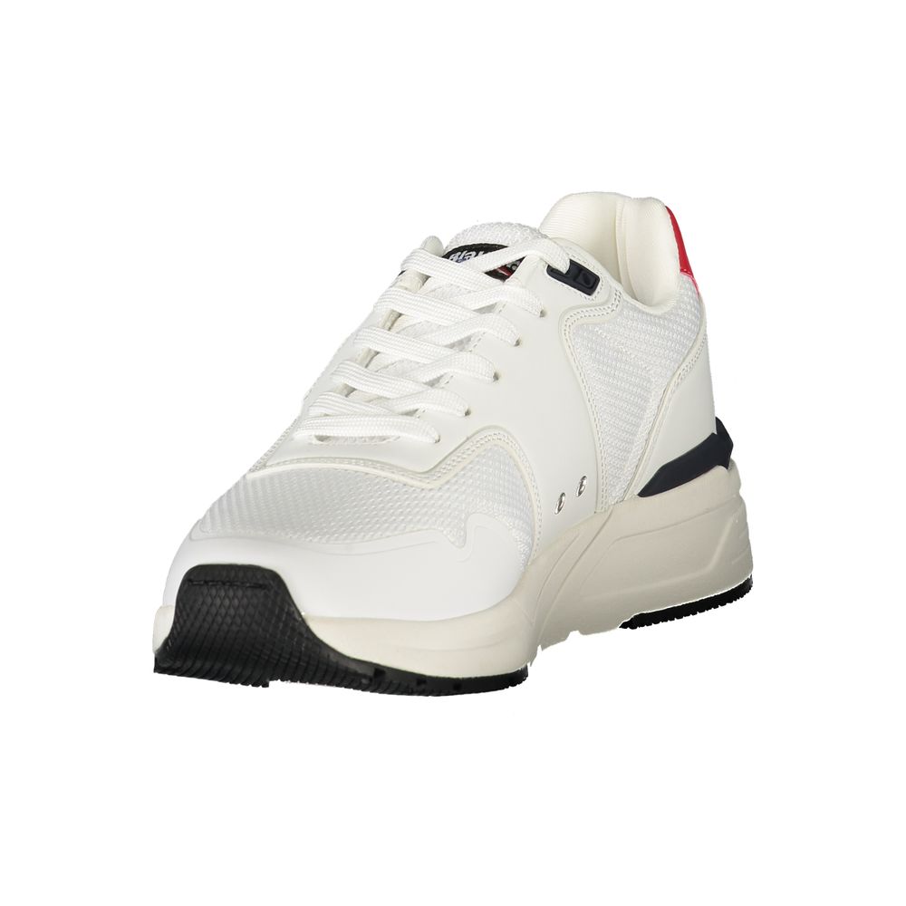 Sneakers by Blauer for men in polyester & polyethylene white presents a sumptuous silhouette as Men's Fashion Polyester & Polyethylene Sneakers, expertly defined by a sumptuous fashion style for a sumptuous, high-fashion look.