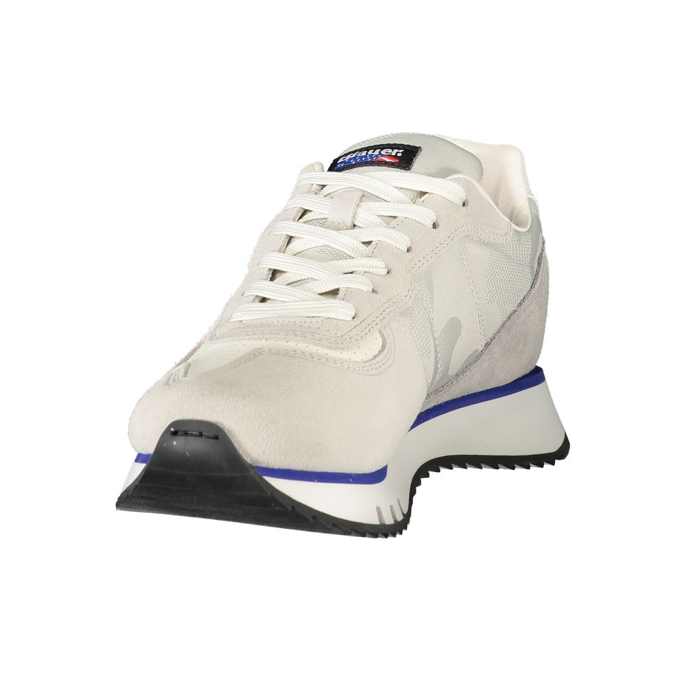 Sneakers by Blauer for men in polyester polyethylene leather gray features an sumptuous design from the Men's Athletic Polyester Polyethylene Leather Sneakers collection, highlighting a sumptuous athletic style for a premium, high-fashion look.