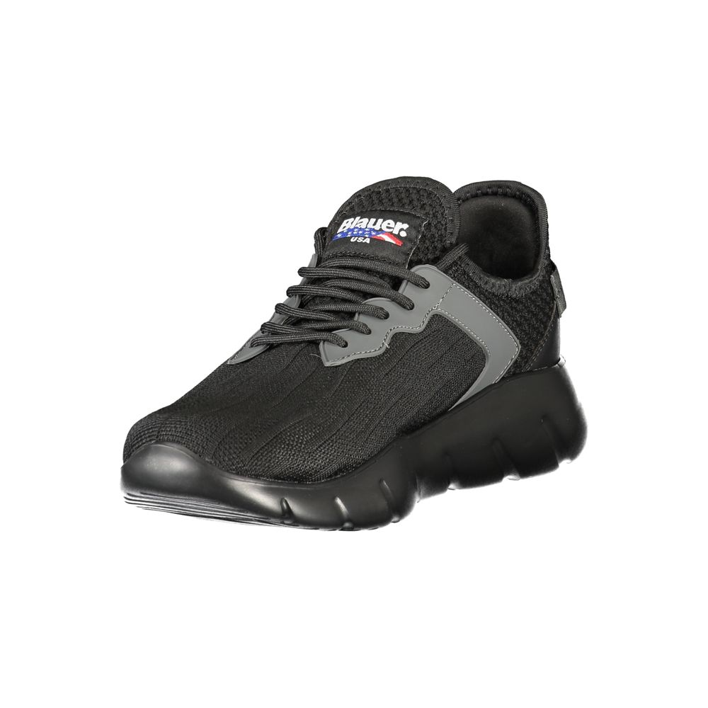 Sneakers by Blauer for men in polyester & polyethylene black & print features an sumptuous silhouette, showcasing the premium Men's Athletic Polyester & Polyethylene Sneakers in a sumptuous athletic style that offers a sumptuous finish for refined style.