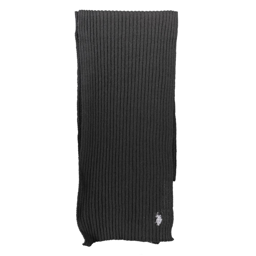 Scarf by U.S. POLO ASSN. for men in wool black features a ethereal silhouette, artfully capturing the essence of the ethereal Wool Scarf design for a sophisticated look.