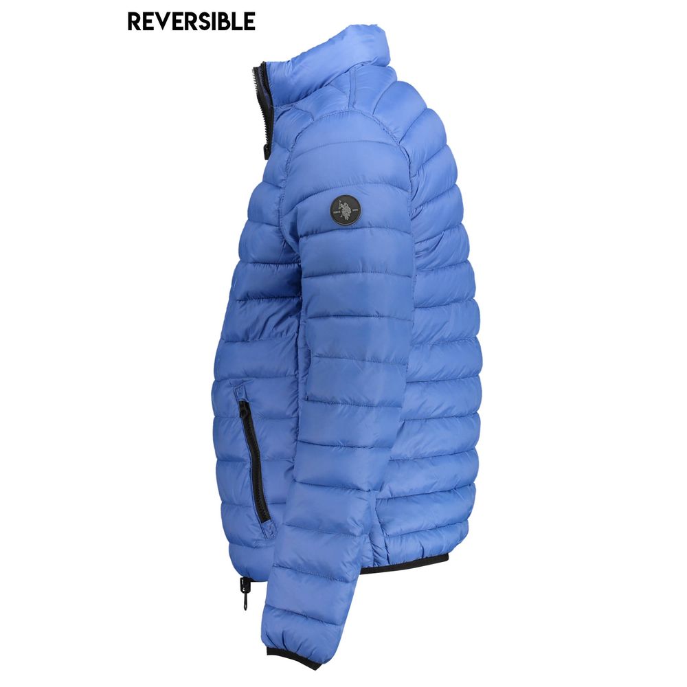 Jacket by U.S. POLO ASSN. for men in nylon blue showcases a contemporary silhouette, detailed with a contemporary and premium pockets for a sophisticated finish.