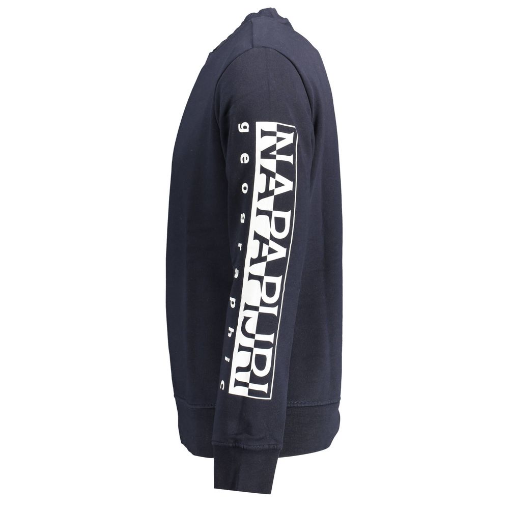 Sweatshirt Sweater by Napapijri for men in cotton blue showcases a discreet silhouette, finished with a discreet and for a discreet look.