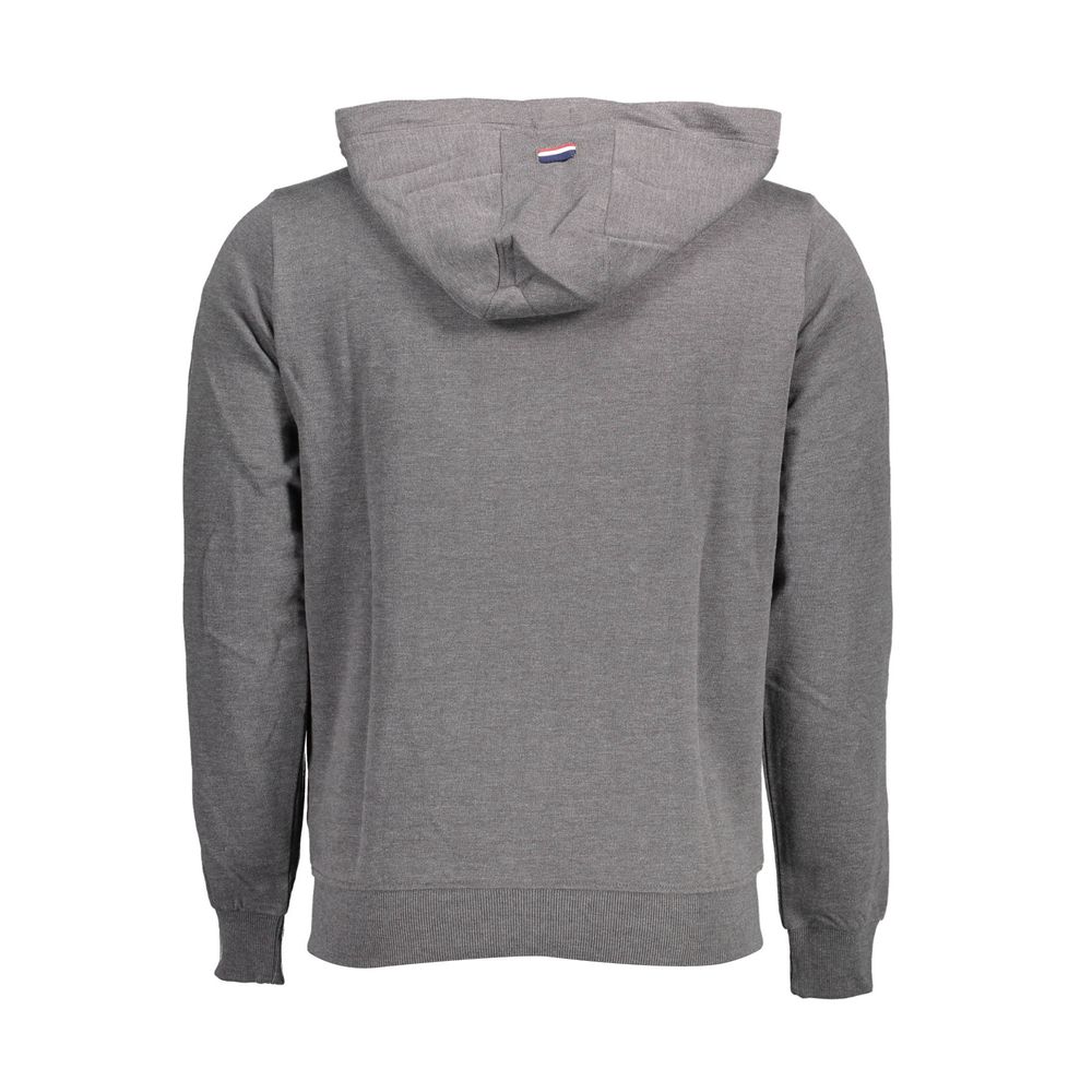 Hooded Sweatshirt Sweater by U.S. POLO ASSN. for men in cotton gray showcases a downtown chic silhouette, artfully finished with a downtown chic hooded neckline and for a sophisticated, high-end look.
