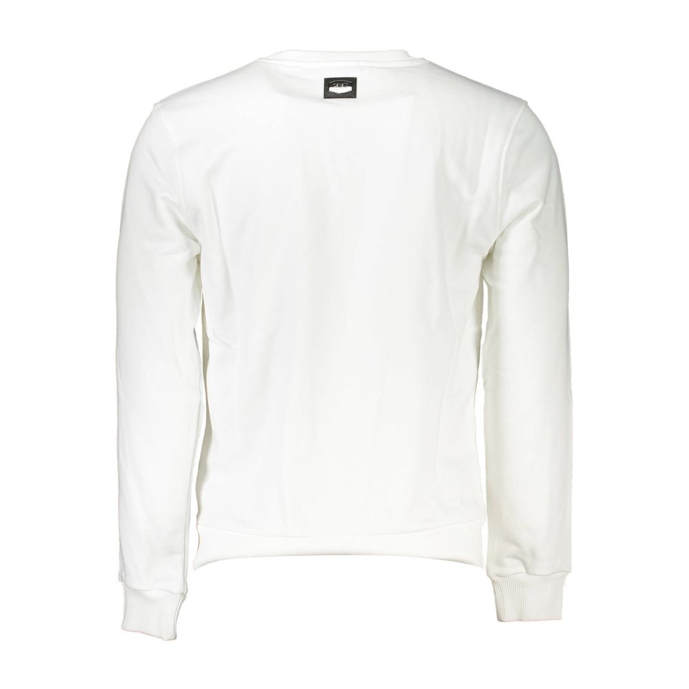 Sweatshirt Sweater by Cavalli Class for men in cotton white showcases a downtown chic silhouette, artfully finished with a downtown chic round neckline and for a sophisticated, high-end look.