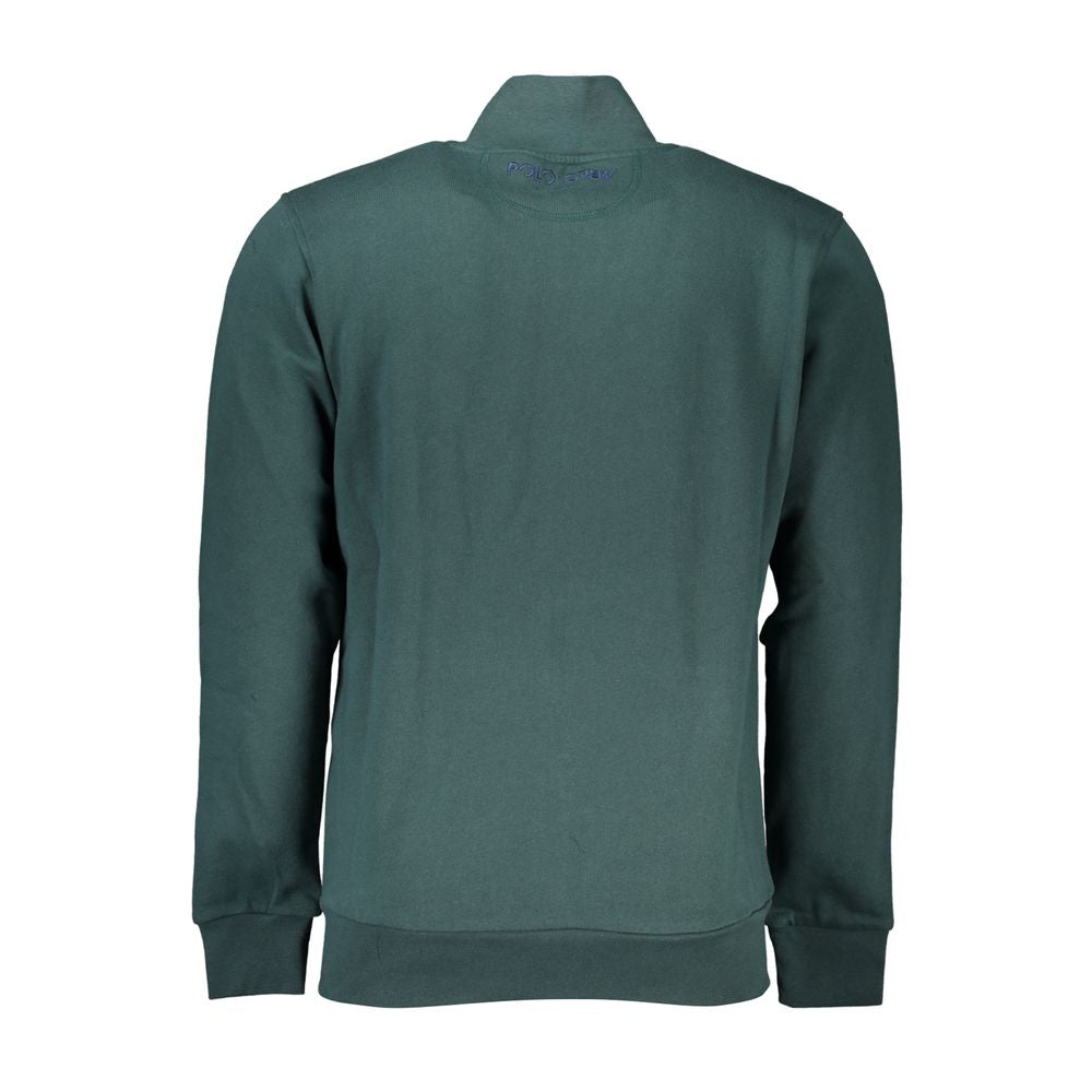 Activewear Sweatshirt by La Martina for men in cotton green & signature presents a sporty silhouette, showcasing a sophisticated crew neckline and detailed with premium for a sporty finish.