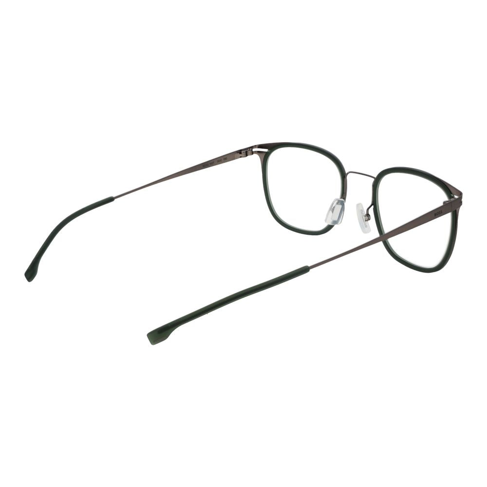 Eyeglasses Frames by Hugo Boss for men in stainless steel green features an refined silhouette, showcasing the refined green coloured frame and sophisticated full-frame frame design.