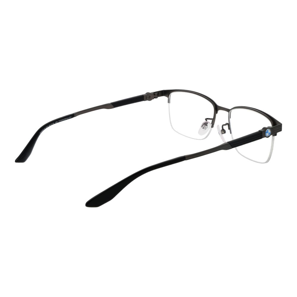 Eyeglasses Frames by BMW for men in titanium gray features an refined silhouette, showcasing the refined gunmetal coloured frame and sophisticated half-frame frame design.
