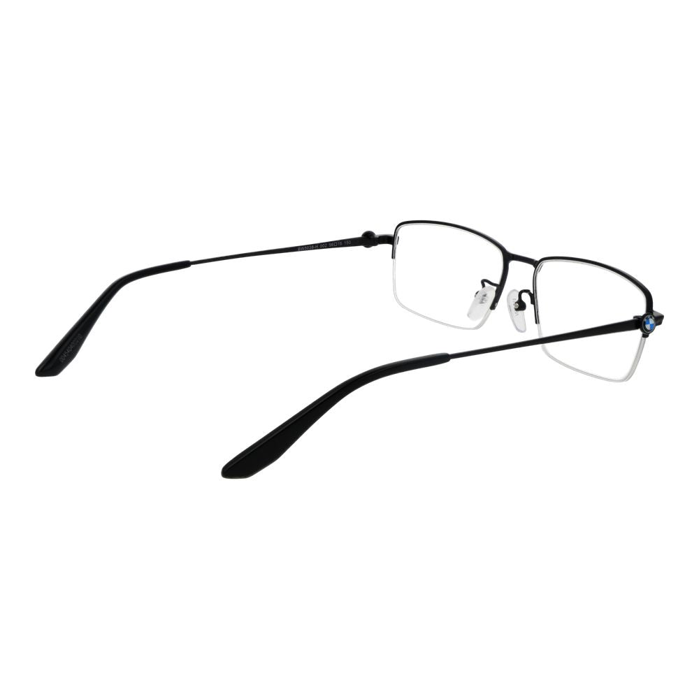 Eyeglasses Frames by BMW for men in metal black features an refined silhouette, showcasing a sophisticated black coloured frame and refined half-frame frame design for a refined look.