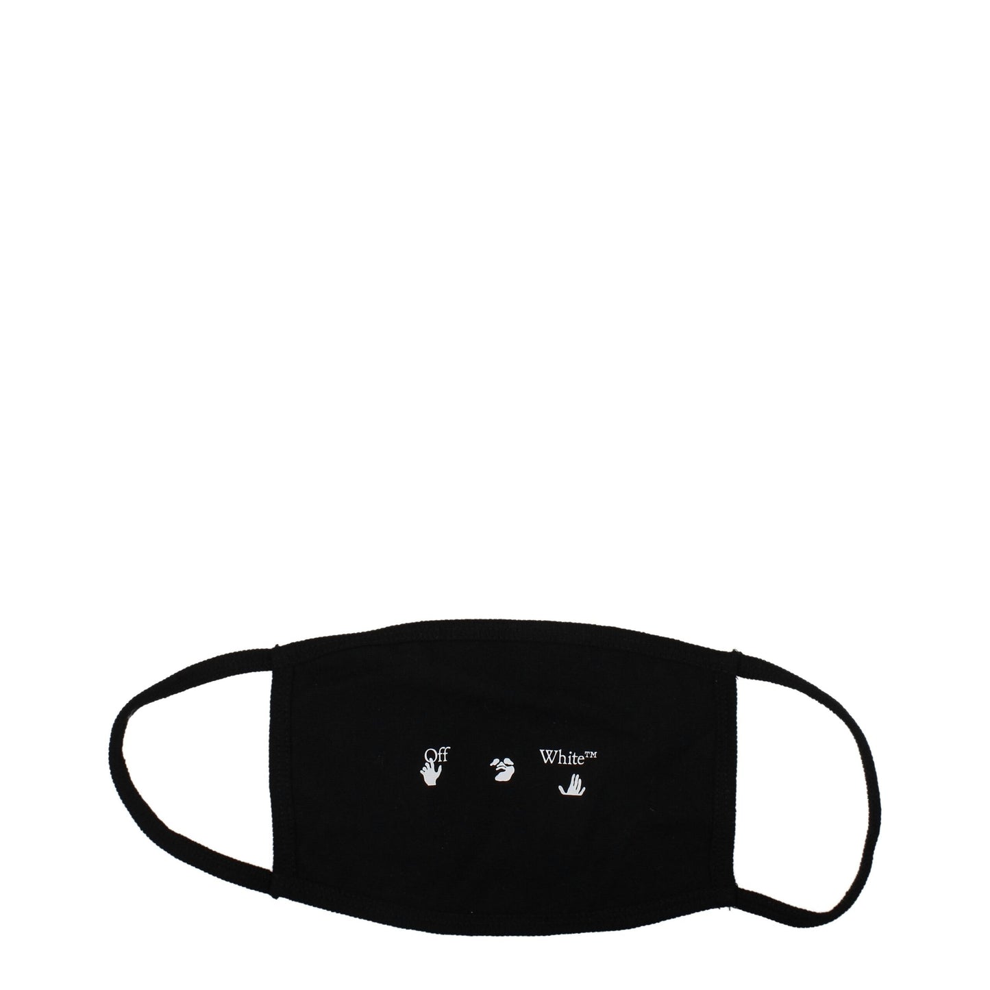 Face Mask by Off-White for men in polyester black & white showcases a versatile silhouette, artfully capturing the refined essence of the versatile Cotton Face Mask design for a sophisticated finish.
