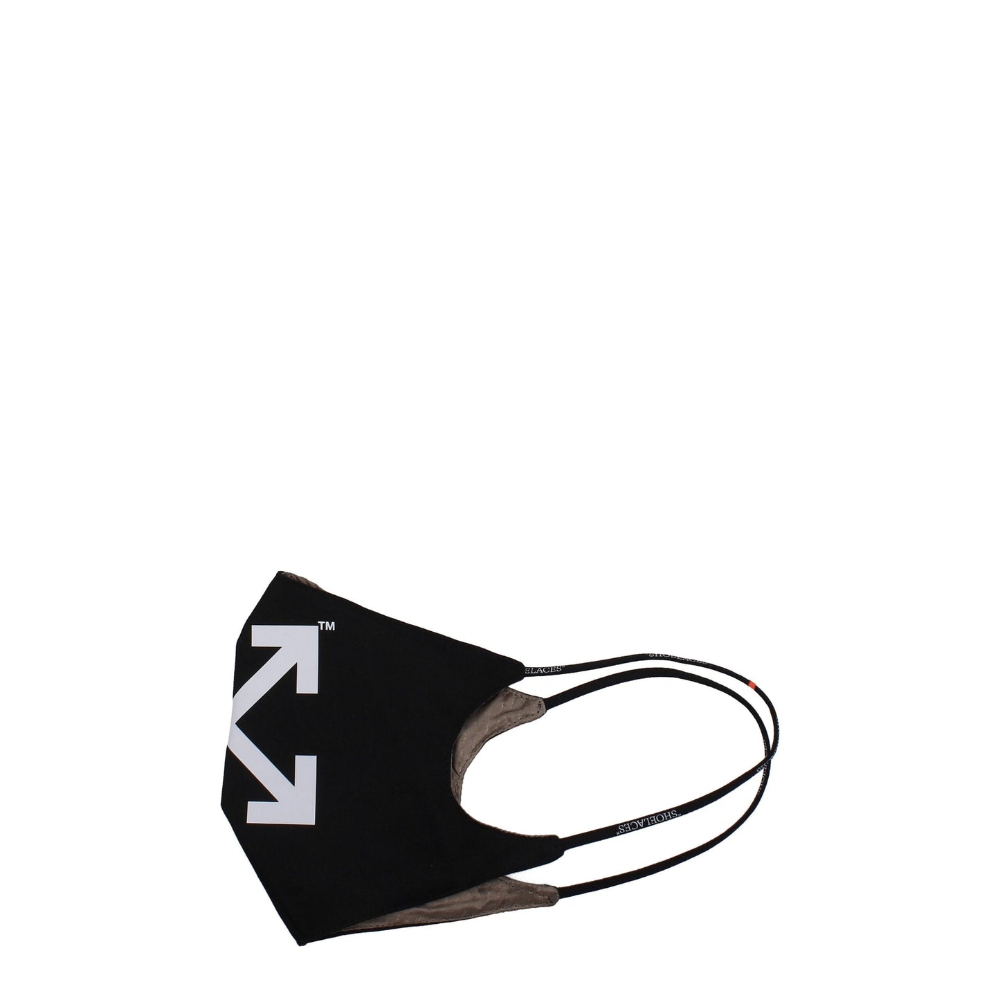 Face Mask by Off-White for men in leather black & white showcases a versatile silhouette, artfully capturing the refined essence of the versatile Cotton Face Mask design for a sophisticated finish.
