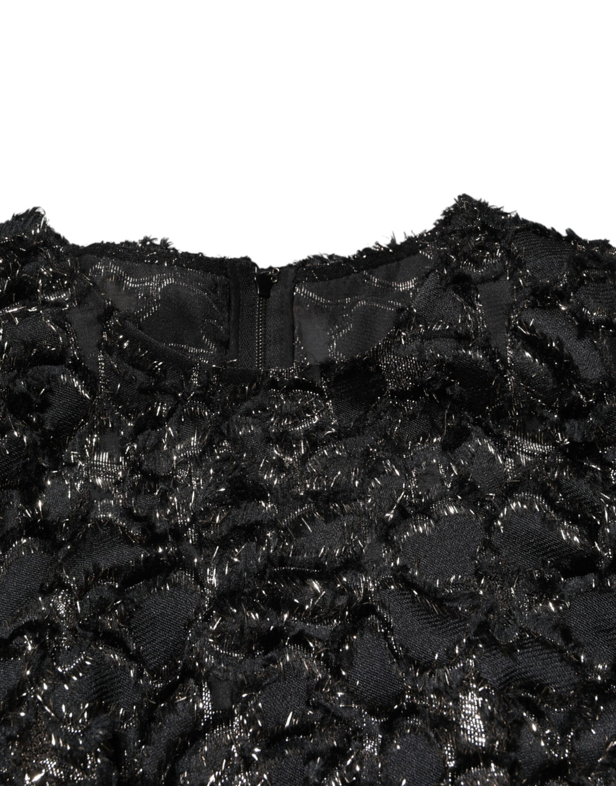 Dolce & Gabbana Women's Sheath Long-Sleeve Nylon Polyester Silk Tweed & Sequins Midi Dress - Black