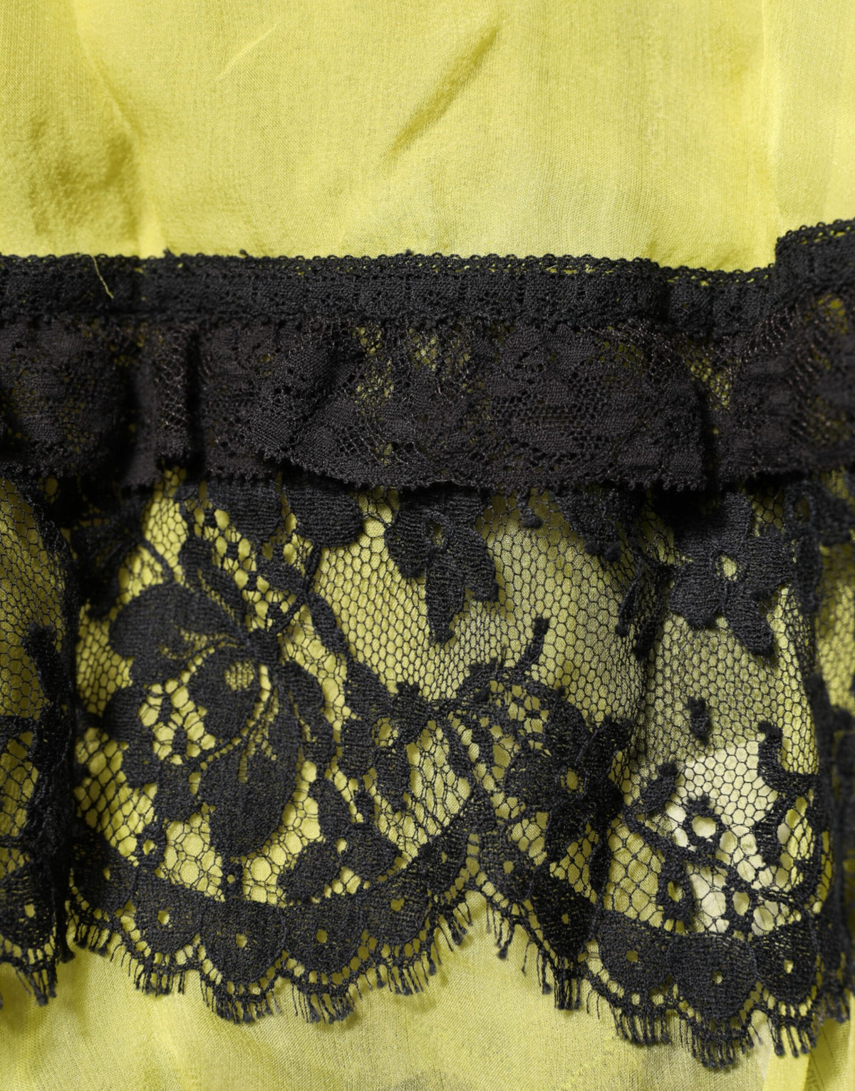 Dolce & Gabbana Women's Babydoll Sleeveless Cotton Silk Lace & Nylon Short Dress - Black Yellow Patterned Floral