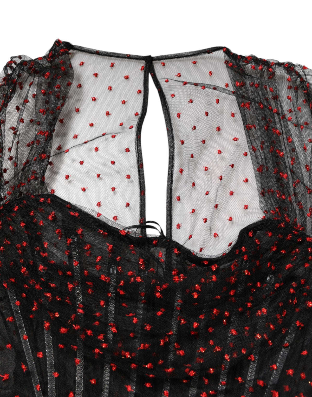 Dolce & Gabbana Women's Sheath Short-Sleeve; Long-Sleeve Chiffon Lace & Silk Short Mini Dress - Black