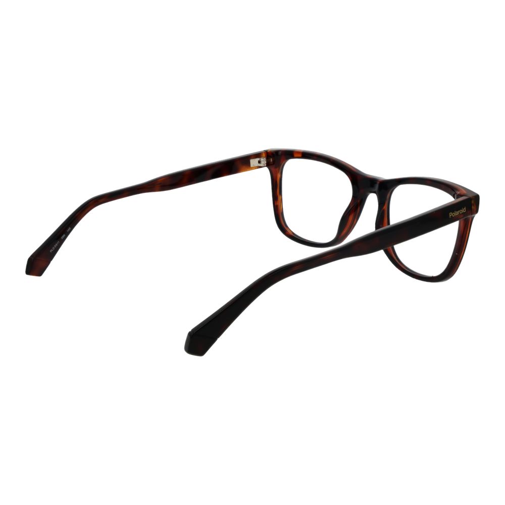 Eyeglasses Frames by Polaroid for women in polyester brown features a refined silhouette, showcasing a refined brown coloured frame and full-frame frame design for a sophisticated, premium look.