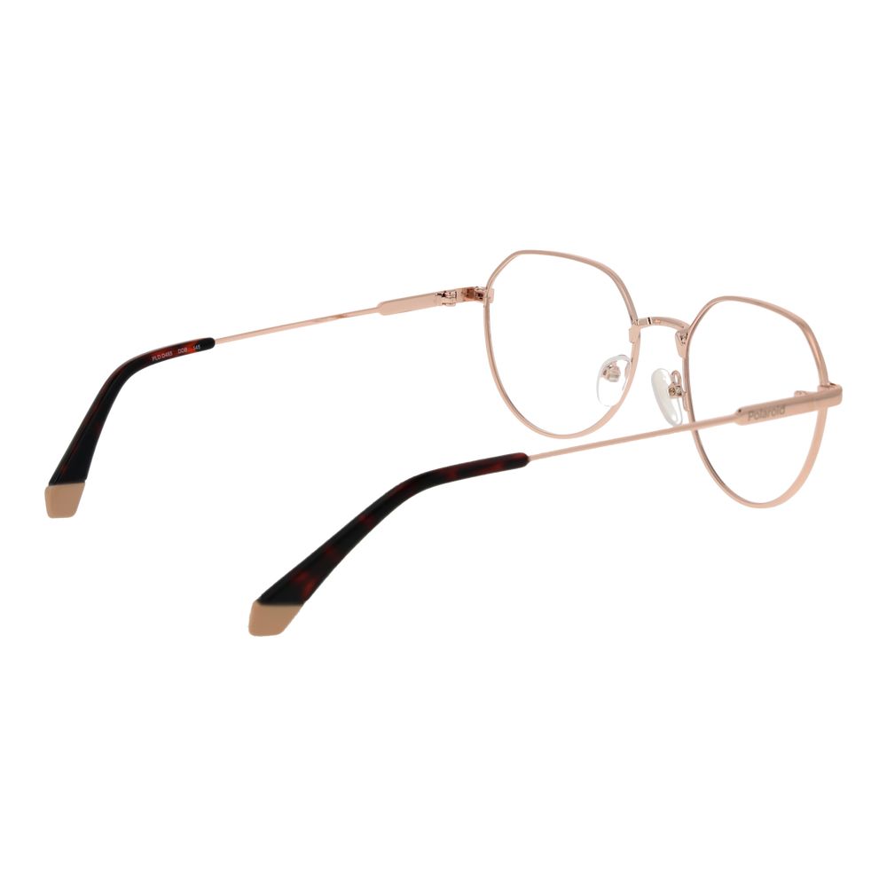 Eyeglasses Frames by Polaroid for unisex in metal gold features an refined silhouette, showcasing the refined gold coloured frame and sophisticated full-frame frame design.